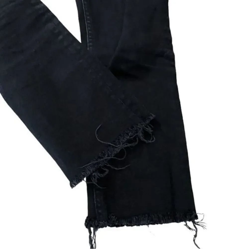EVERLANE- Black Kick Crop Jeans with Raw Hem‎ Size 24R